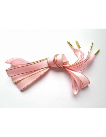 Veters satijn lint glitter roze-goud 16mm - 120cm