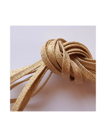 Veters glitter beige-goud 6mm