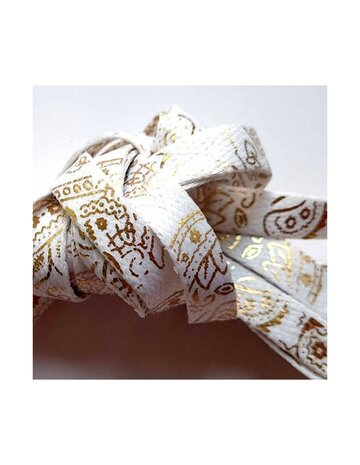Veters paisley wit-goud 9mm
