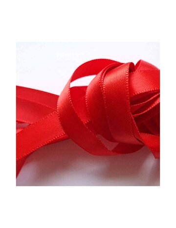 Veters satijn lint rood 10mm - 120cm