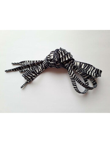 Veters zebra zwart-wit 8mm
