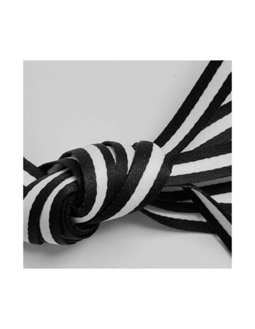 Veters streep zwart-wit 10mm - 120cm