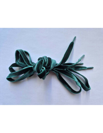 Veters dubbel fluweel groen 10mm - 120cm