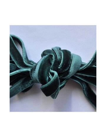 Veters dubbel fluweel groen 10mm - 120cm