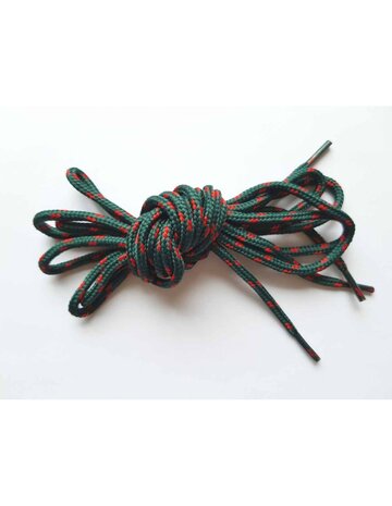 Veters donkergroen-rood rond 150cm