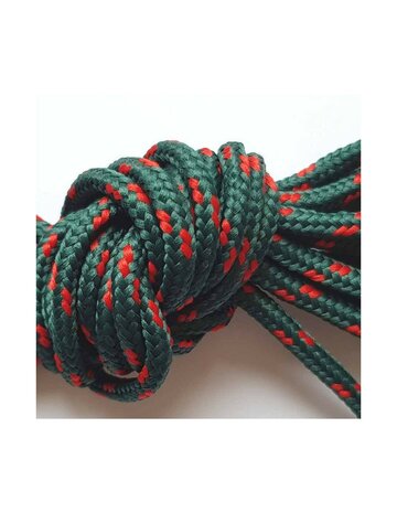 Veters donkergroen-rood rond 150cm