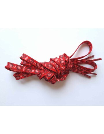 Veters paisley rood 9mm - 120cm