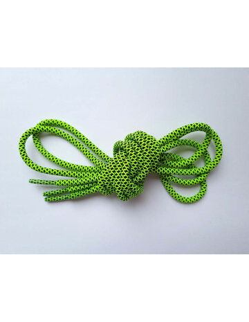 Veters neongeel-donkerblauw rond 120cm