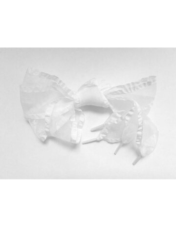 Veters organza lint wit met randje 40mm - 120cm