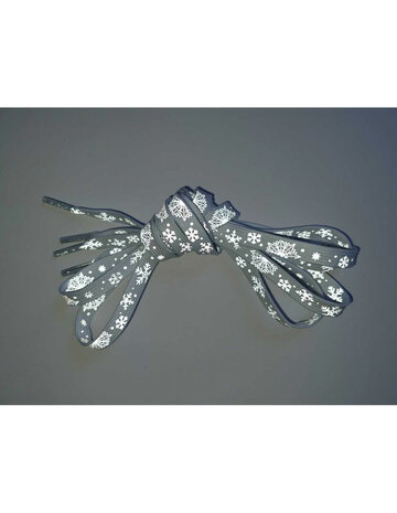 Veters wit reflecterende print 10mm - 120cm
