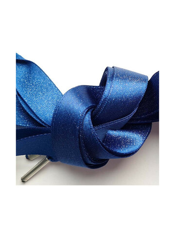 Veters glitter satijn lint blauw-glans 16mm - 120cm
