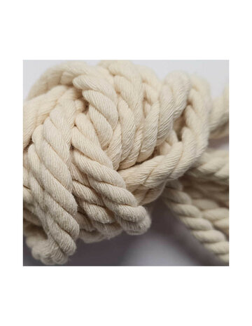 Veters touw creme rond 6mm