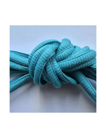 Veters cyaan blauw ovaal 6mm