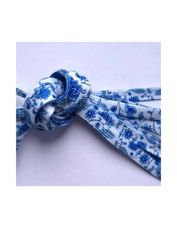Veters Delfts blauwe bloemen 8mm