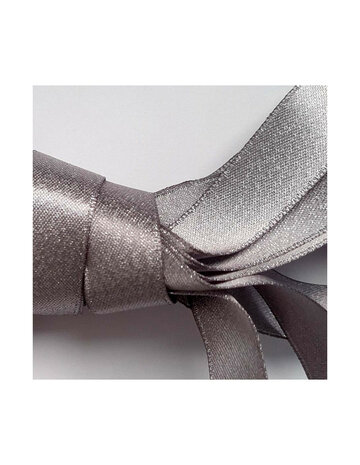 Veters glitter satijn lint titanium-glans 16mm - 120cm