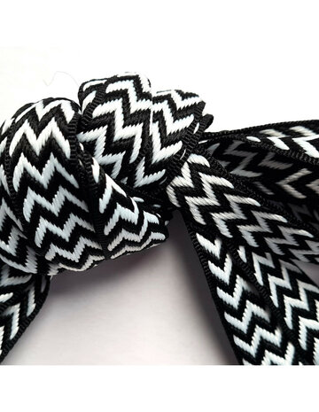 Veters zigzag zwart-wit 15mm - 120cm