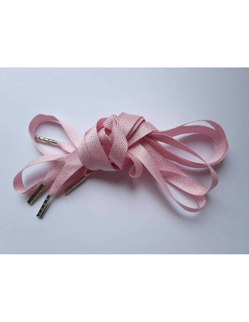Veters glitter visgraat roze-zilver 10mm - 120cm