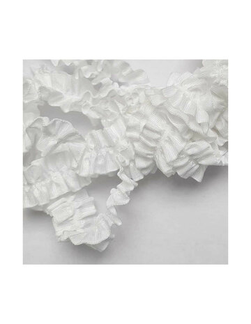Veters lint krullend wit 17mm - 120cm