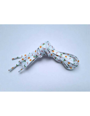 Veters kerst wit 8mm - 120cm