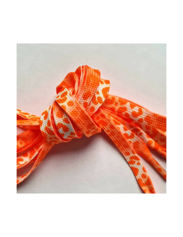 Veters luipaard/panter/tijger oranje 10mm - 120cm