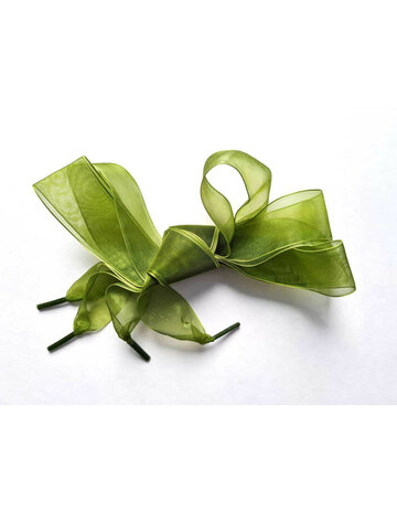 Veters organza lint olijfgroen 25mm - 120cm