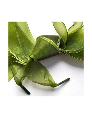 Veters organza lint olijfgroen 25mm - 120cm