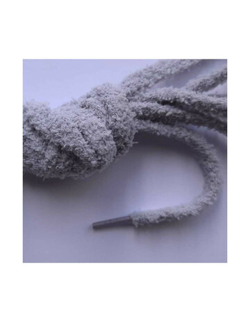 Veters fluffy lichtgrijs 8mm - 100cm