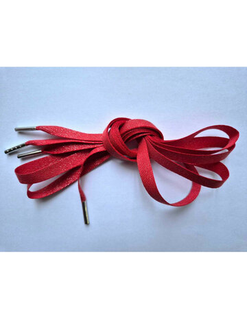 Veters glitter visgraat rood 10mm - 120cm
