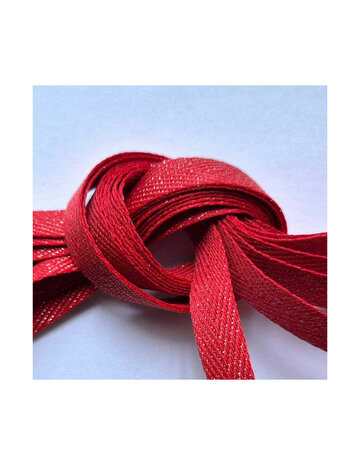 Veters glitter visgraat rood 10mm - 120cm