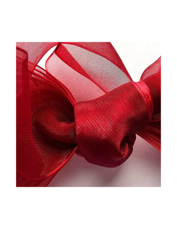 Veters organza lint donkerrood 40mm - 120cm