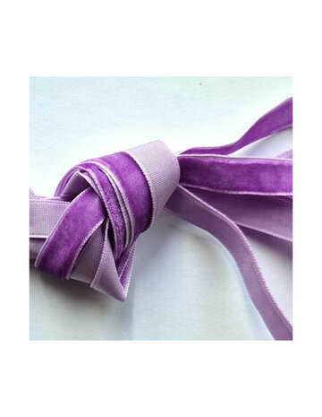 Veters fluweel lila 10mm - 100cm