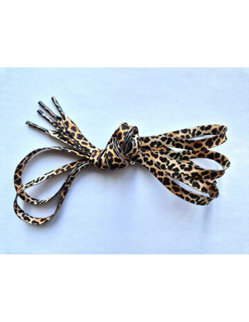 Veters luipaard/panter/tijger zwart-bruin 10mm - 120cm