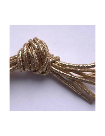 Veters glitter rose-goud rond 120cm