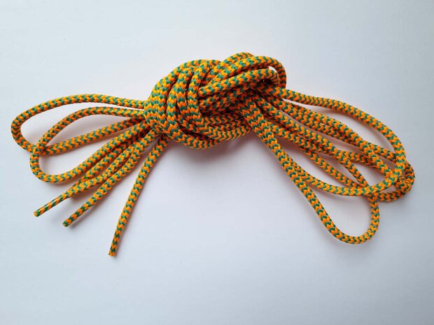Veters oranje-jade rond 150cm