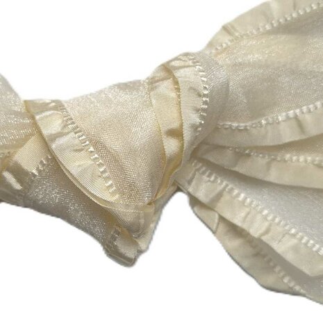 Veters organza lint creme met randje 40mm - 120cm