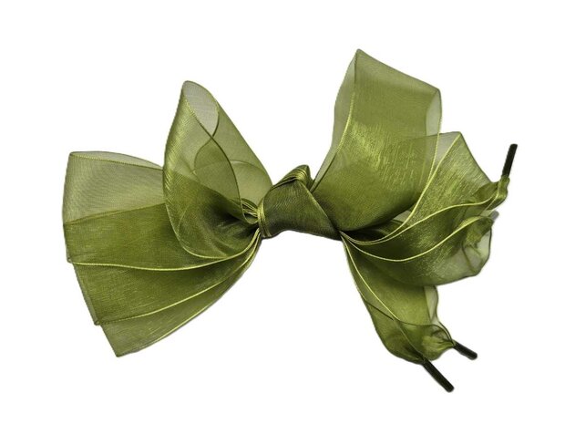 Veters organza lint olijfgroen 40mm - 120cm