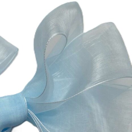 Veters organza lint lichtblauw 40mm - 120cm