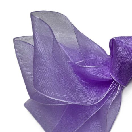 Veters organza lint lila 40mm - 120cm