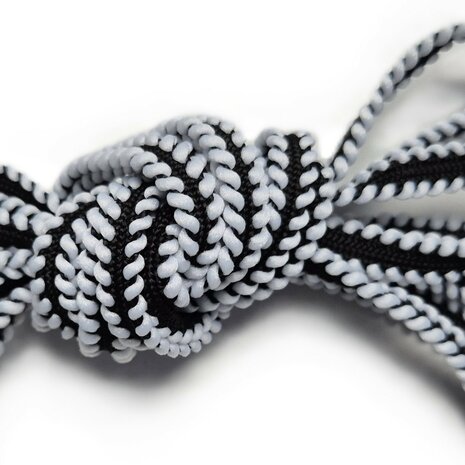 Veters zwart met wit randje 8mm - 120cm