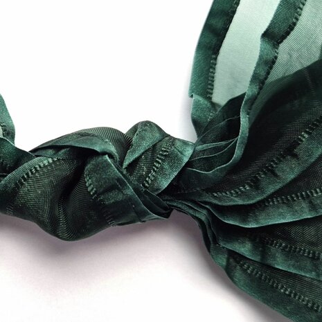 Veters organza lint donkergroen met randje