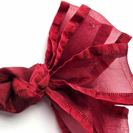 Veters organza lint bordeaux met randje
