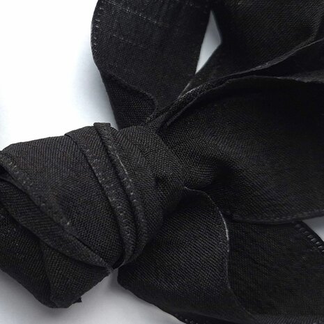 Veters lint zacht zwart ruit 25mm