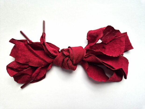 Veters lint zacht bordeaux ruit 25mm