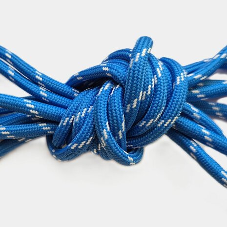 Veters blauw-wit rond 120cm